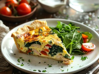 Recette de Quiche Poulet Épinards : Une Délicieuse Recette Facile à Faire