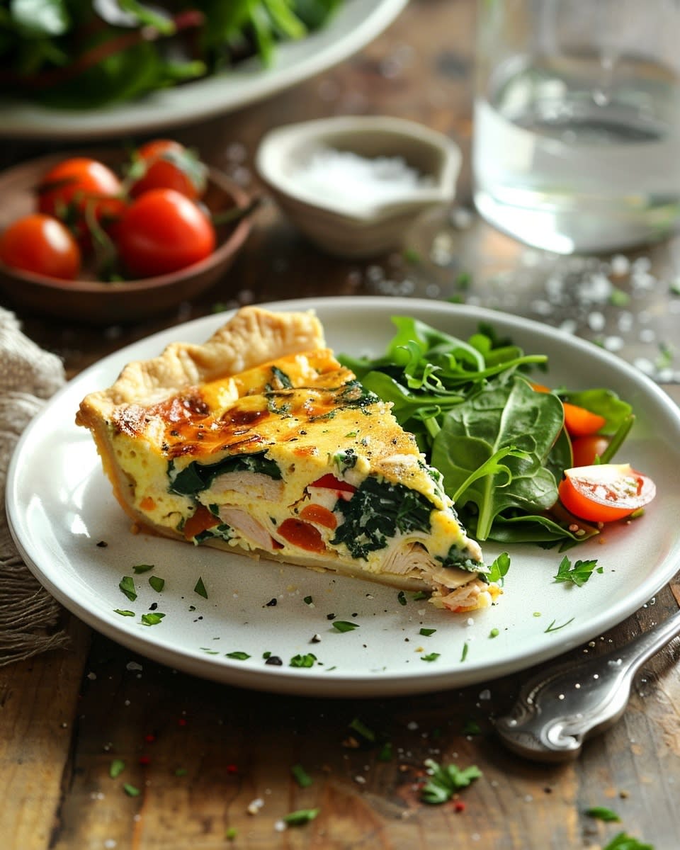 Quiche poulet épinards