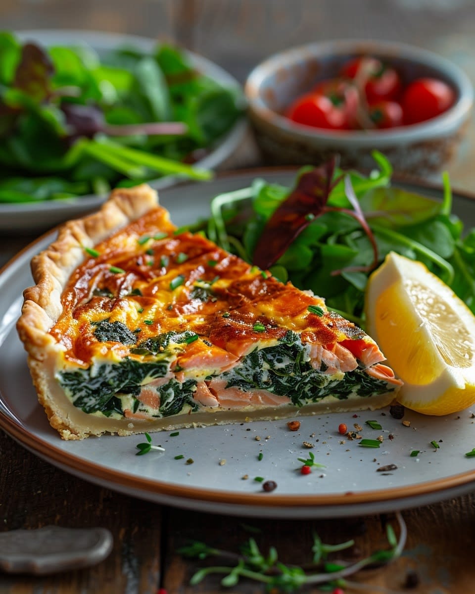 Recette de Quiche Saumon Épinards : Délicieuse et Facile à Faire 1 Quiche saumon épinards