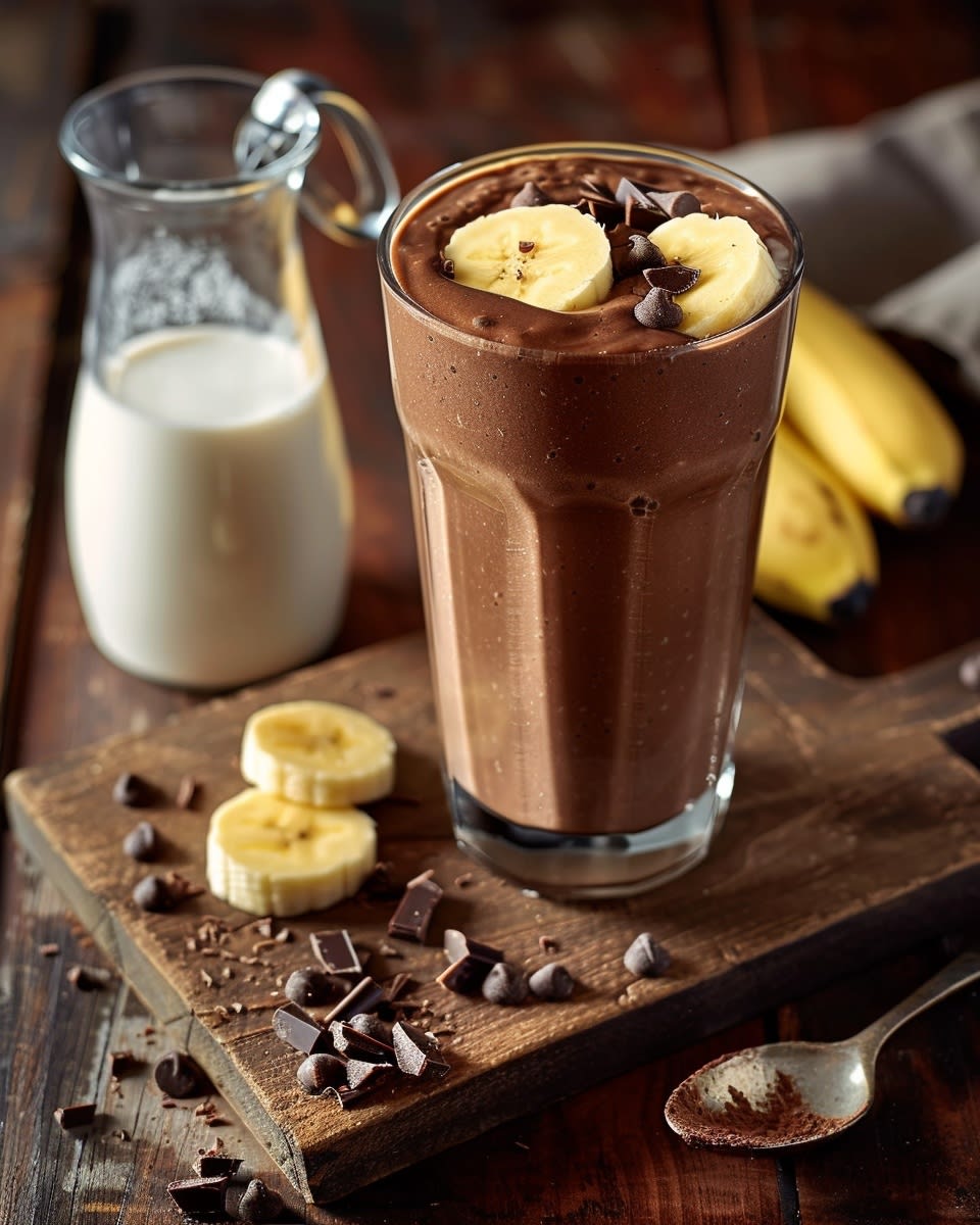 Recette de Smoothie Banane Chocolat Lait : Un Délice Sain et Facile à Faire 1 Smoothie banane chocolat lait