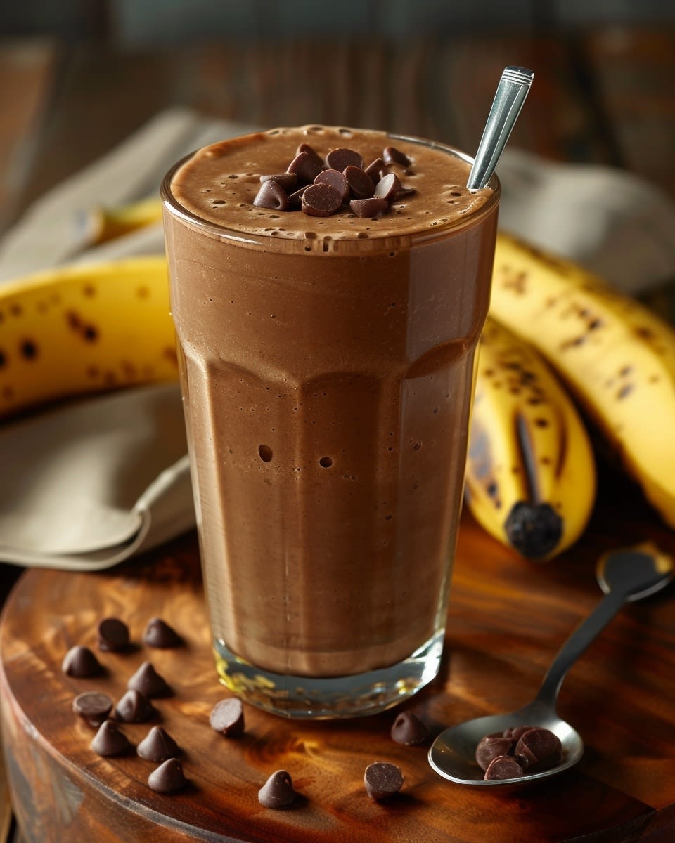 Recette de Smoothie Banane Chocolat Rapide : Délicieux et Facile à Faire 1 Smoothie banane chocolat rapide
