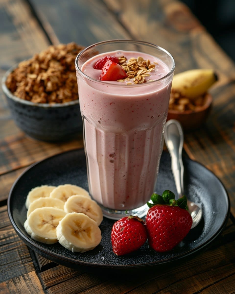 Smoothie banane fraise yaourt