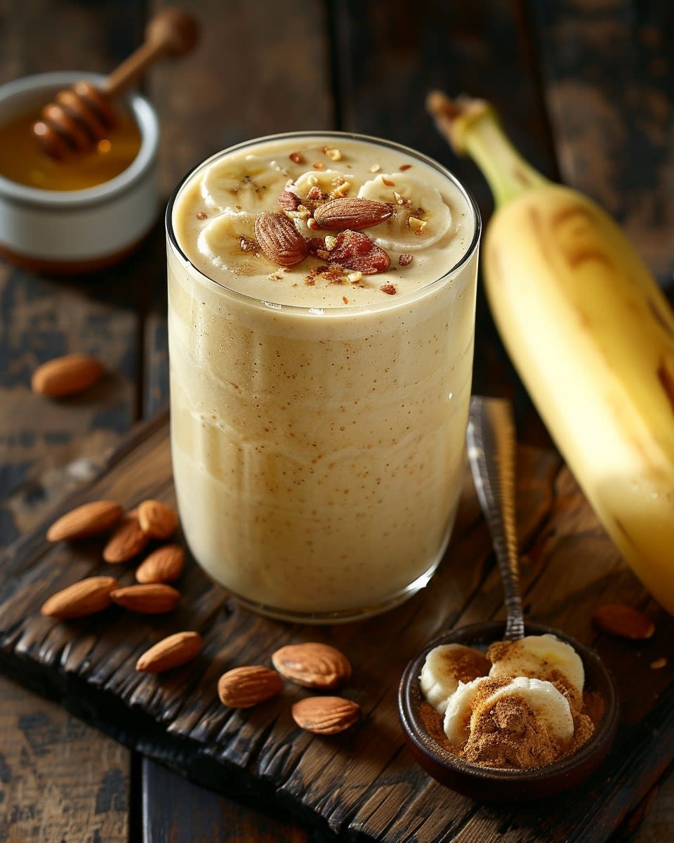 Recette de Smoothie Banane Lait Amande : Bienfaits et Astuces 1 Smoothie banane lait amande
