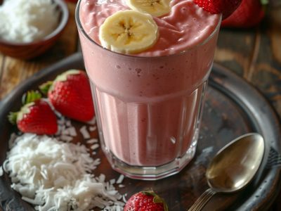 Recette Délicieuse : Smoothie Fraise Banane Coco