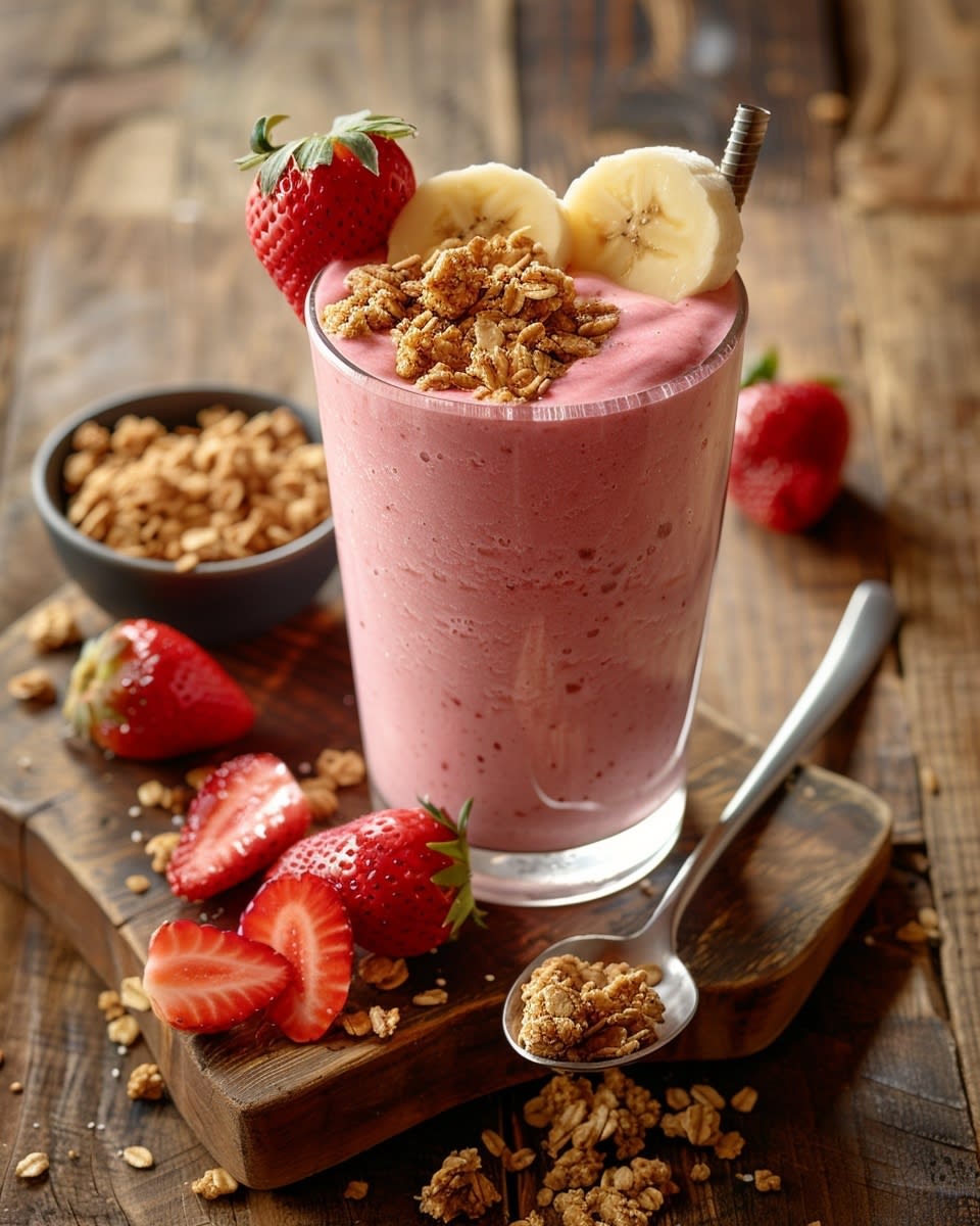 Recette de Smoothie Fraise Banane Rapide : Délicieux et Sain 1 Smoothie fraise banane rapide