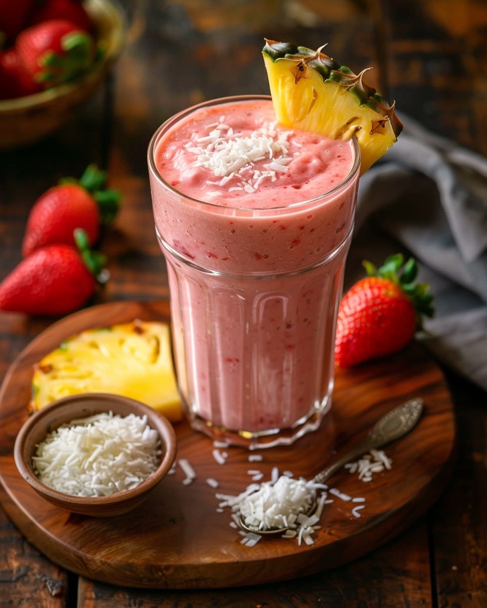Smoothie fraise coco : une boisson rafraîchissante et saine pour l'été 1 Smoothie fraise coco