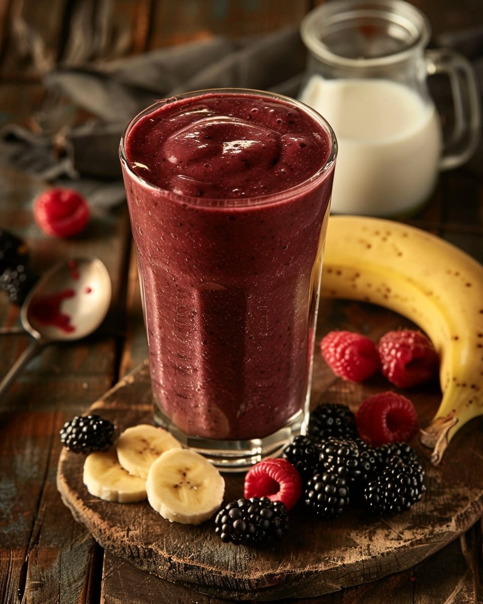 Recette de Smoothie aux Fruits Rouges et Banane : Fraîcheur et Santé 1 Smoothie fruits rouges banane