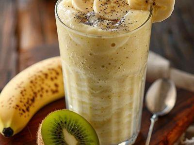 Recette Délicieuse : Smoothie Kiwi Banane Lait