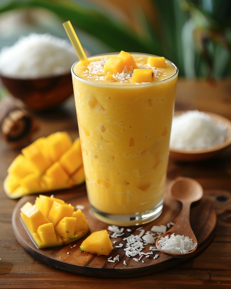 Recette Délicieuse de Smoothie Mangue Ananas Coco : Bienfaits et Conseils 1 Smoothie mangue ananas coco