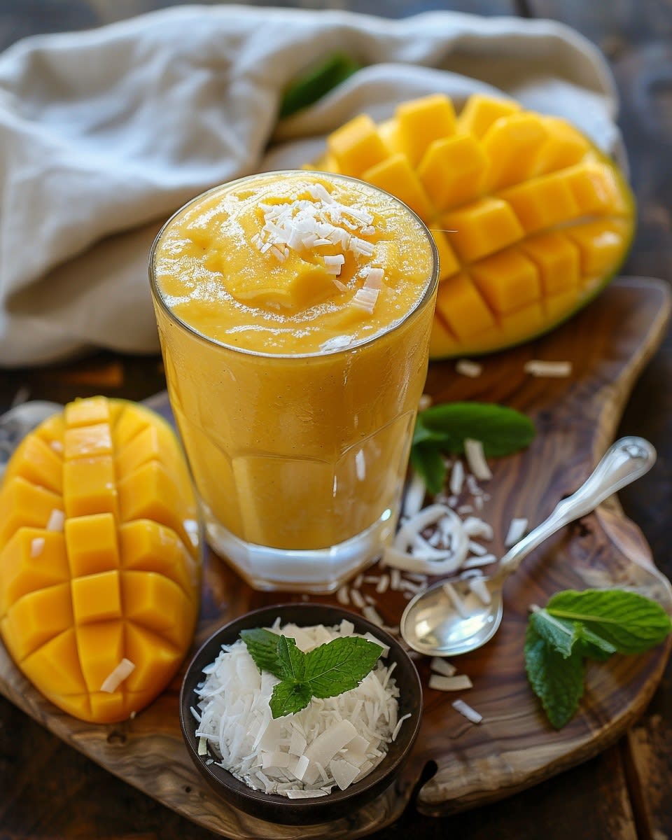 Recette Délicieuse de Smoothie Mangue Coco : Idéal pour l'Été 1 Smoothie mangue coco