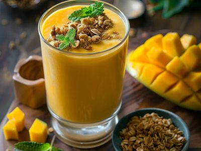 Recette délicieuse : Smoothie mangue yaourt pour un petit-déjeuner parfait