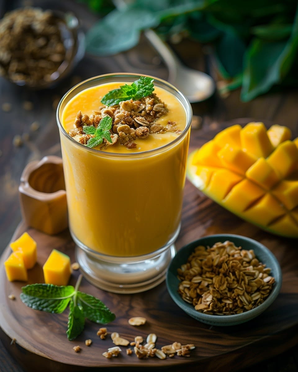 Recette délicieuse : Smoothie mangue yaourt pour un petit-déjeuner parfait 1 Smoothie mangue yaourt