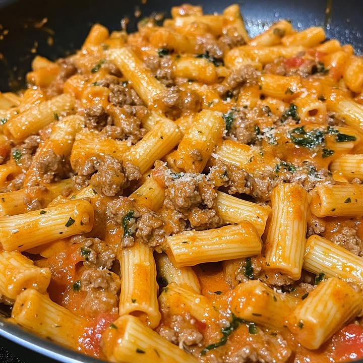 Pâtes Crémeuses Bœuf Tomate : Recette Facile et Savoureuse 2 Pâtes Crémeuses Bœuf Tomate