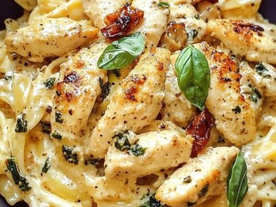 Pâtes Poulet Crémeuses Faciles et Rapides