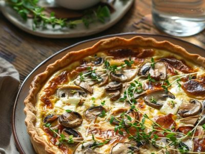 Recette de Quiche Champignons Fromage : Facile et Délicieuse