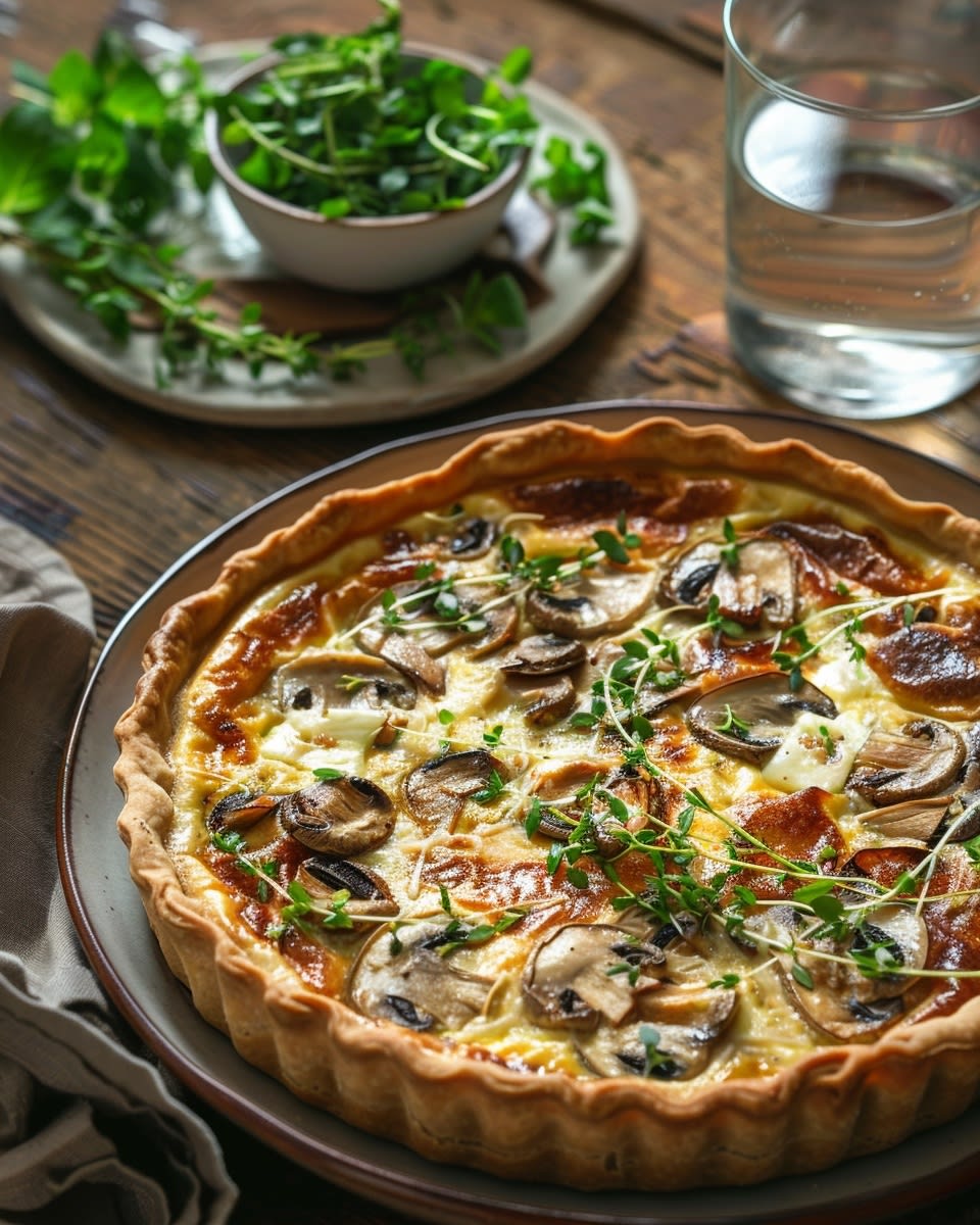 Quiche champignons fromage