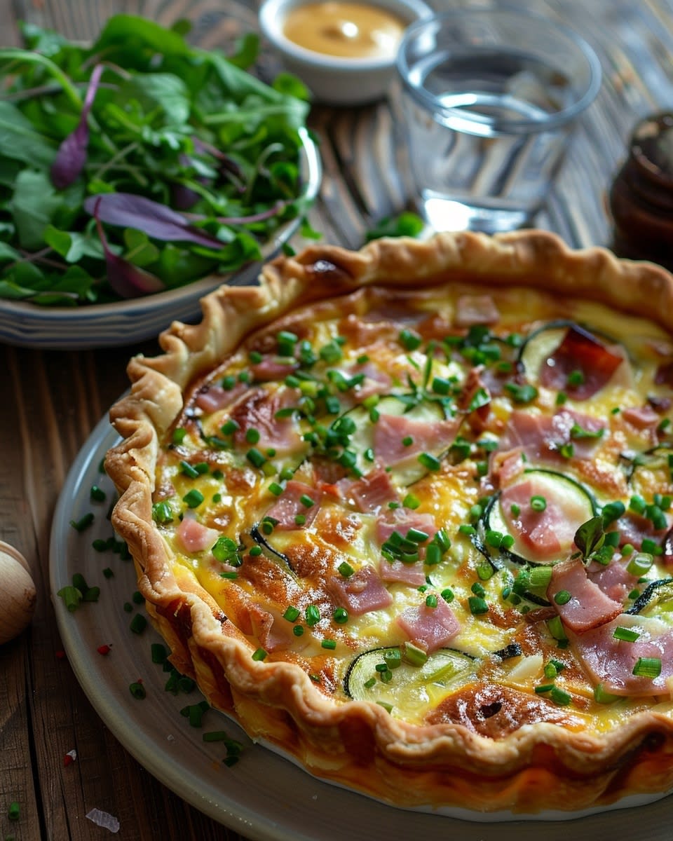 Quiche courgette jambon