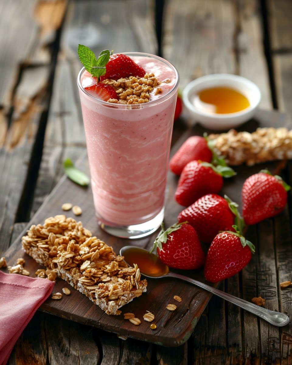 Recette de Smoothie Fraise Yaourt : Délicieux et Sain 1 Smoothie fraise yaourt