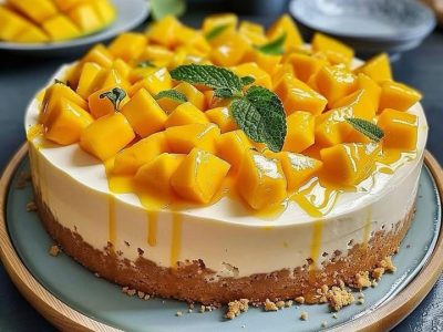 Gâteau Mangue Fromage Non cuit : Recette Facile et Savoureuse