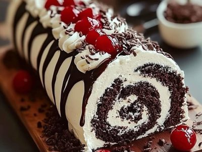 Gâteau Forêt Noire Roulé Élégant et Moelleux Recette