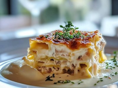 Lasagnes Fondantes au Poulet et Sauce Blanche Crémeuse