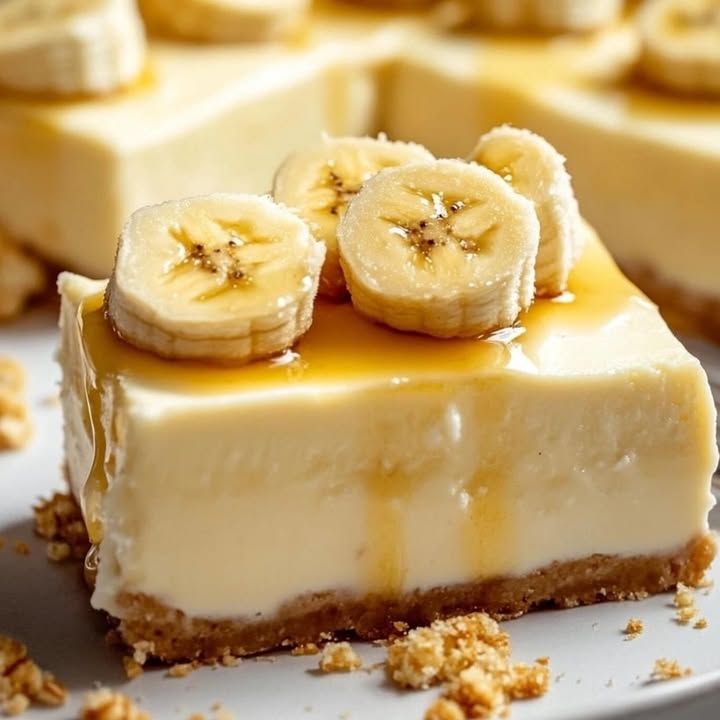 Carrés Cheesecake Banane : Recette Facile et Délicieuse 2 carr s cheesecake banane