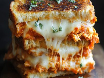 Sandwich Poulet Parmesan Grilled Cheese : Recette Gourmande