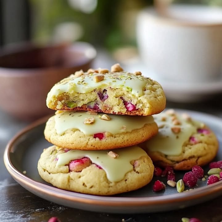 Biscuits Framboise Pistache : Recette Facile et Délicieuse 2 biscuits framboise pistache