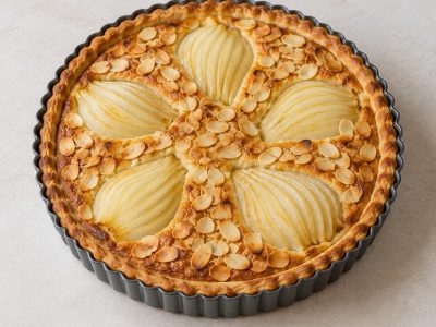 Tarte bourdaloue traditionnelle aux poires et amandes